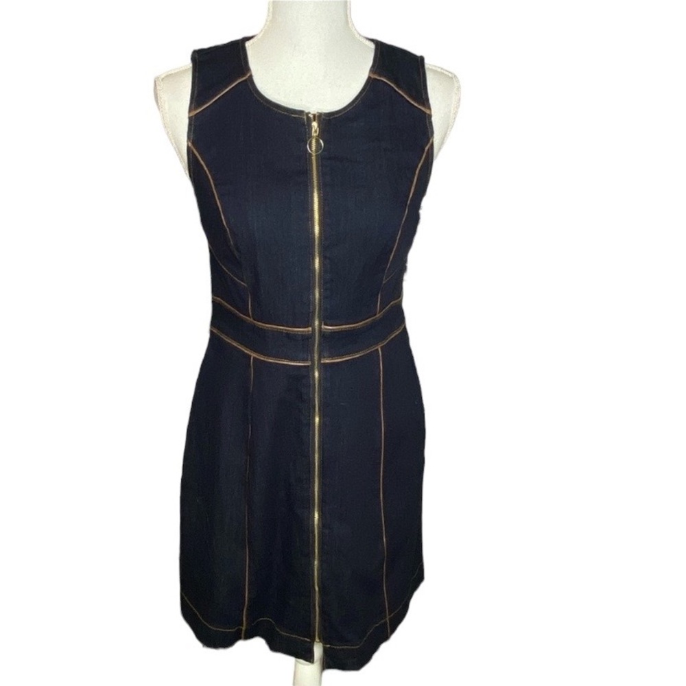 Inc Denim Zip Up Dress Petite